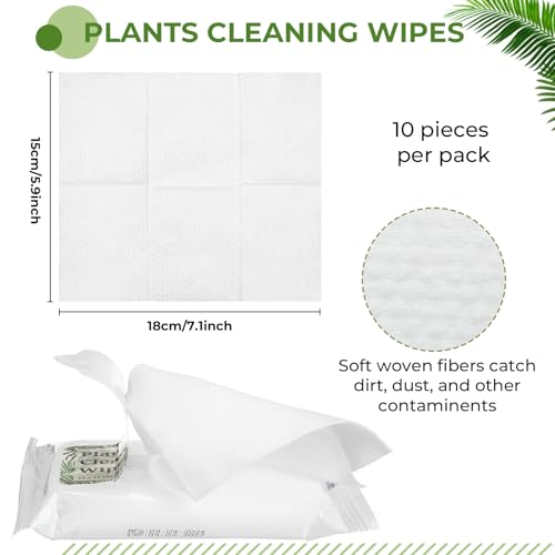 Nuanchu 8 Pack Plants Cleaning Wipes and 1 Pair Microfiber Dusting Gloves Based Wipes for Shiny Leaves and Better Photosynthesis for Indoor Outdoor Plants
