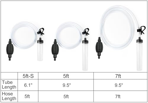 Laifoo 5ft Aquarium Siphon Vacuum Cleaner for Fish Tank Cleaning Gravel & Sand - size: 5ft