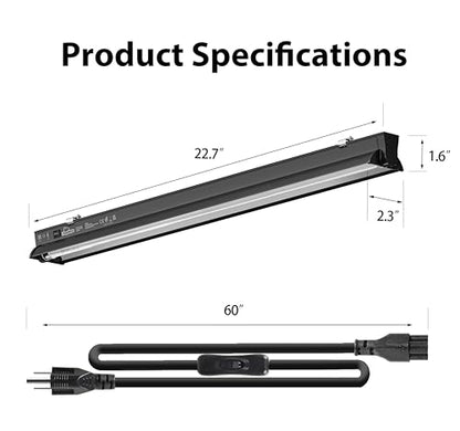T5 HO Reptile Light Fixture Combo Kit 10.0 UVB Light for Reptiles Terrarium | 22 Inch Tube 5.0 & 10.0 UVB Output, 24W Reptiles Light Bar UVA UVB Desert Lamp for Turtle Lizard Bearded Dragon Tank