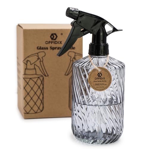 Fine Mist Plant Mister,Handheld Pressure Glass Spray Bottles,0.45L/15.22oz Watering Can with Adjustable Nozzle for Outdoor Indoor Gardening and Cleaning Work(Diagonal Gray) - color: Diagonal Gray