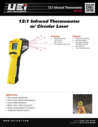 UEi Test Instruments Equipment INF165C 1 IR Thermometer - style: Modern" or "Technological