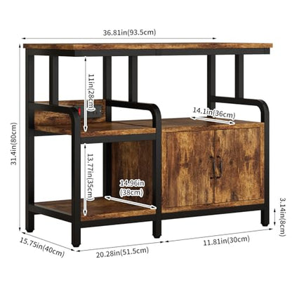 Multi-Tier Aquarium Stand for 20–37 Gallon Fish Tanks, Heavy-Duty 29/30/40 Gallon Fish Tank Stand with Storage Cabinet, Curved Safety Frame, Steel Frame 750 lbs Capacity, Reptile & Terrarium Tank Stand for Home Office