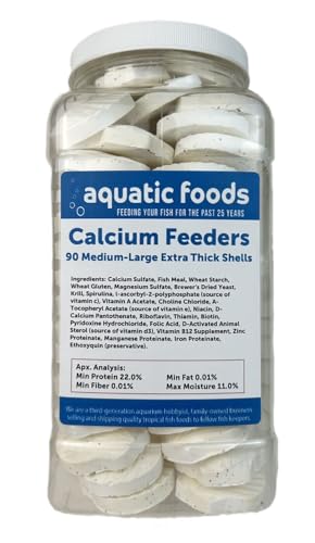 Calcium Feeders Extra Thick Medium-Large Shells... 90ct Large Jar | Extra Thick Shells, For Shrimp, Snails, Crabs, Crayfish, Hermit Crabs, For Tropical Fish - size: 90 Count (Pack of 1)
