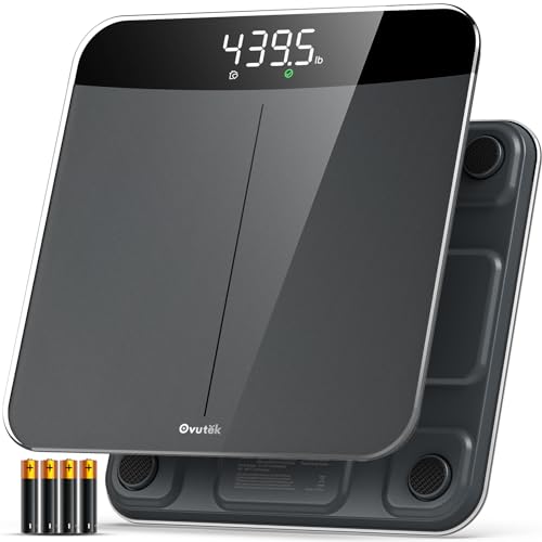 Bathroom Scales Digital Weight, Topnotch Quality 450lb Weight Scale, Most Accurate to 0.05lb, Automatic Weighing Scale for Body Weight, Baby, Pet, Larger LED, Sturdy and Durable Base Machine - color: Black, size: 11.8*11.8in