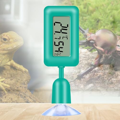 FABULETTA Fahrenheit Dual Scale Thermometer, 360 Degree Rotating Hygrometer, Suction Cup Reptile Thermometer(Green) - color: Green