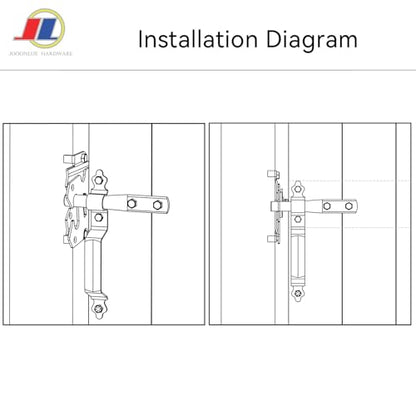 Gate Latch Set, Gate Handle & Latch, Heavy Duty, Black | Modern black gate latch set with handle for wooden fences and outdoor gates; heavy duty anti-rust hardware for yard and farm. - size: Modern Door Post
