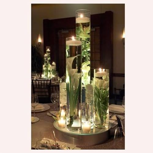 WGVI Quality Thick Weighted Tall Clear Cylinder Glass Vases, 4" W x 24" H, Flower Arrangement Floating Candle Holders Wedding Centerpieces Event Floral Container Tabletop Display Décor, 1 Piece - size: 4"x24"H