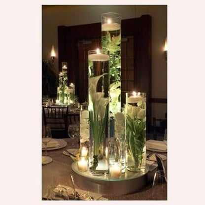 WGVI Quality Thick Weighted Tall Clear Cylinder Glass Vases, 4" W x 24" H, Flower Arrangement Floating Candle Holders Wedding Centerpieces Event Floral Container Tabletop Display Décor, 1 Piece - size: 4"x24"H