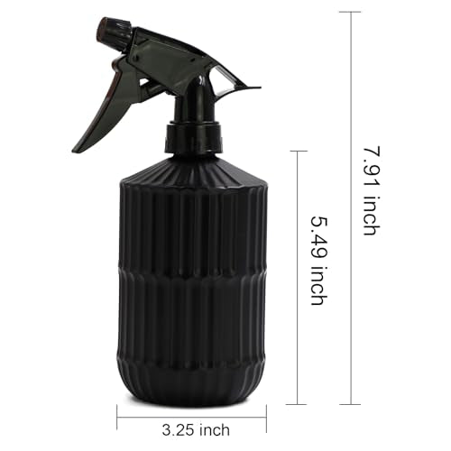Glass Spray Bottle, Pressure Watering Can, Indoor Plant Mister, Adjustable Nozzle Watering Glass 0.45L/15.22oz Spray Bottle for Garden Plants Cleaning Solutions (Black) - color: Black