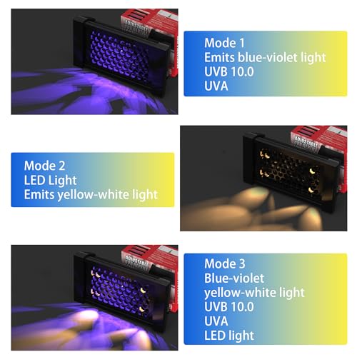 UVB Light for Reptiles, Dimmable LED UVB Lamp with 4/8/12H Timer, 8000H Lifespan, Full Spectrum Sunlight for Tortoise, Gecko, Bearded Dragon, 12W Reptile Lamp, 12IN - size: 12IN