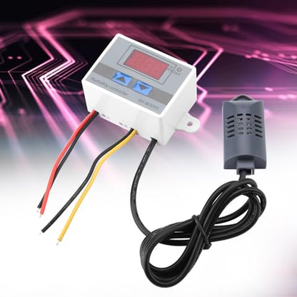 Digital Humidity Controller, 12V 24V 220V Humidistat Switch Sensor, Greenhouse Humidity Monitor, LCD Humidity Display(12V)
