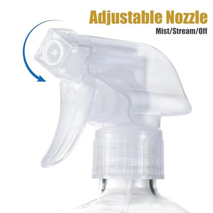 Glass Spray Bottles with Silicone Sleeve, 2 Pack16 oz Empty Refillable Containers with Adjustable Spray Nozzles, Spray Bottles for Hair, Cleaning Solutions and Plants Pale Yellow&Grey | Leak-Proof Empty Refillable Containers with Adjustable Spray Nozzles,