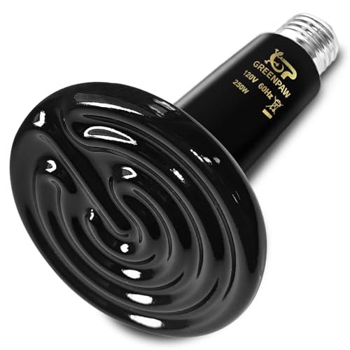Reptile Heat Lamp, 250W Ceramic Heat Emitter, No Light Emitting Heat Bulb for Reptiles Amphibians Snakes Turtles Chickens - size: 250