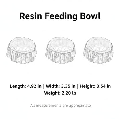 Resin Feeding Bowl, Weighted Water Dish for Reptile Terrariums, Stable Food Station for Small Animals (1 PC)