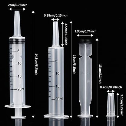 3 Pack 20ml Syringe with Cap, Plastic Syringes Individually Packaged for Labs, Liquid Measuring, Feeding Pets,Oil or Glue Applicator - style: 20ml