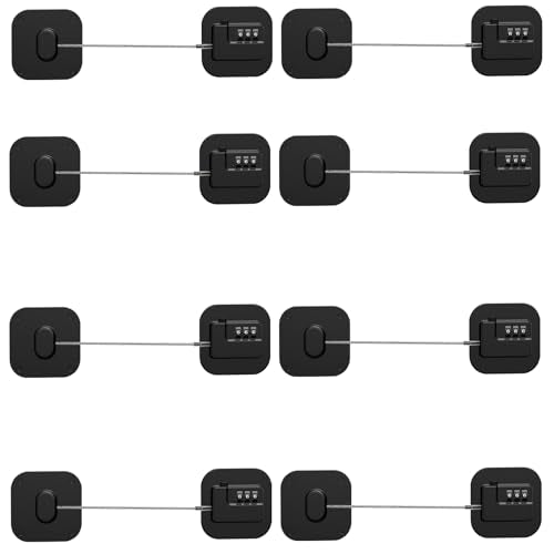 Refrigerator Lock, Combination Lock for Refrigerator Cabinets, Drawers, Heavy Duty Fridge Lock, Easy Install No Keys Needed, Black (Black-8Pack) - color: Black-8Pack