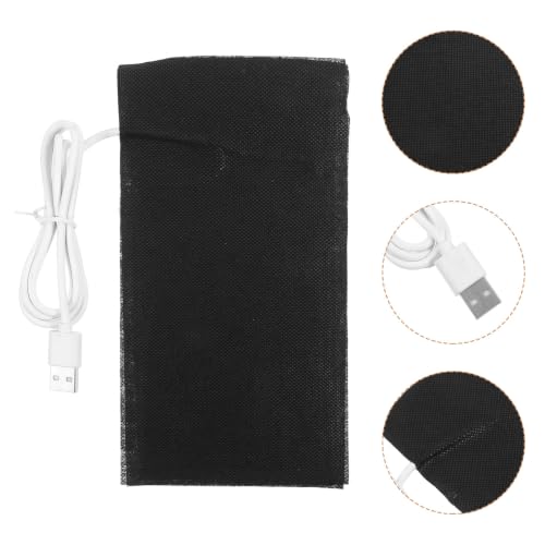 Vaguelly Portable USB Heating Pad for Pets and Reptiles Energy Saving Quick Heating Technology, Black Alloy Fiber Material, Small Size for Home the Go Use