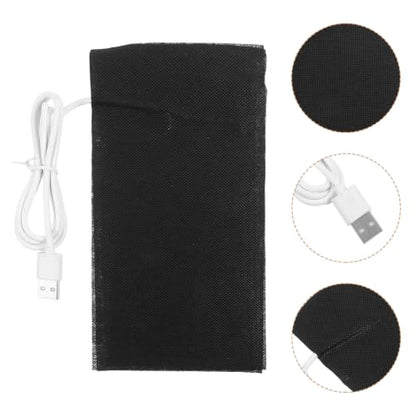 Vaguelly Portable USB Heating Pad for Pets and Reptiles Energy Saving Quick Heating Technology, Black Alloy Fiber Material, Small Size for Home the Go Use