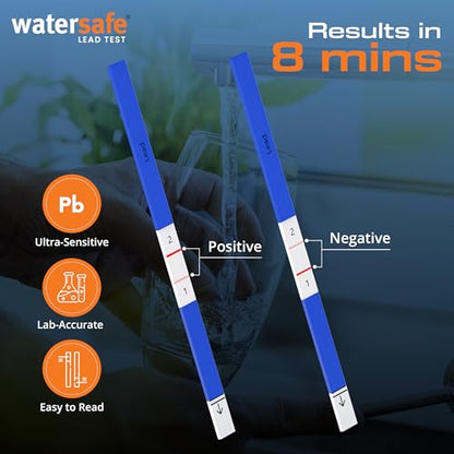 Watersafe® Lead in Drinking Water Test Kit – EPA-Compliant & Lab-Verified 8-Minute Detection Below 5 PPB – Easy & Accurate DIY Home Testing for Tap & Well Water - 2 Pack