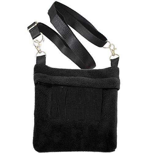 Exotic Nutrition Economy Carry Bonding Pouch (Black) - for Sugar Gliders, Squirrels, Marmosets, Hamsters, Rodents, Rats, Reptiles, & Other Small Pets - color: Black