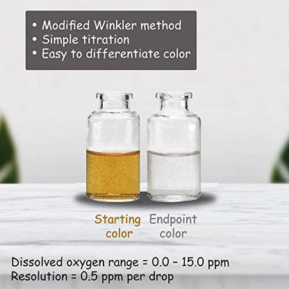 Monitor DISSOLVED Oxygen Test KIT (60 Tests) - Monitor Aquarium and aquaculture Water Quality