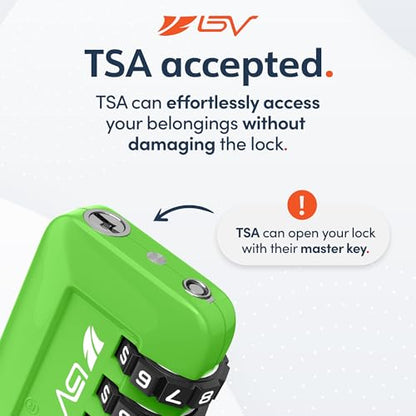TSA Accpeted Luggage Travel Lock, Set-Your-Own Combination Lock for School Gym, Golf Bag, Locker, Luggage Suitcase Baggage Locks, Filing Cabinets, Toolbox, Case (Green, 2 Pack) - color: Green 2-Pack