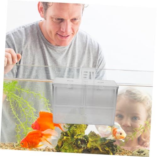 Abaodam Transparent Acrylic Fish Incubator Box with Hook Fish Isolation Case for Aquarium Breeding Easy to Clean Shrimp and Reptile Nursery Divider Safe Hatching Tank