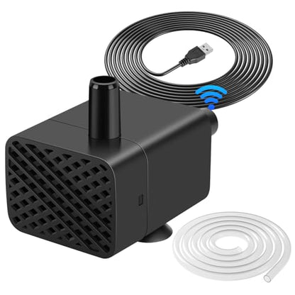 Mini Submersible Pump, Small Fountain Pump with & Sensor (DC 5V USB) for Fish Tank, Pet Fountains, Water feature, Tabletop Fountain, Pond, Hydroponics, Cat Drinking Fountain Replacement Pump
