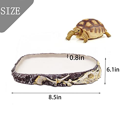 Tfwadmx 2 Pack Reptile Water Bowl, Reptile Feeding Dish, Bearded Dragon Water Dish, Turtle Feeding Bowl for Tortoises, Snakes, Lizards, Geckos, Chameleons - color: Bowl-2Pcs