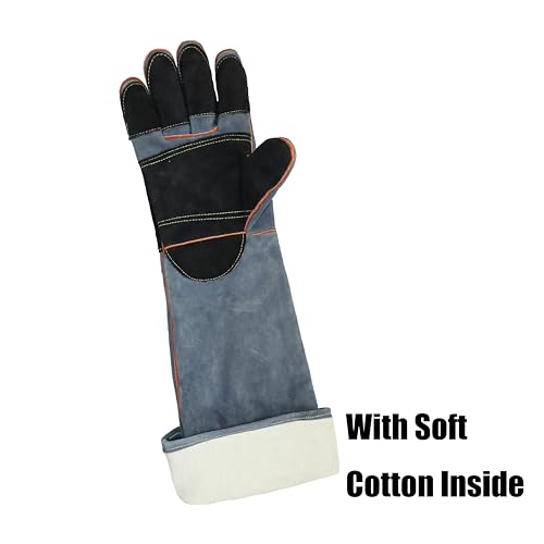 ANTAITHER Premium Leather Gloves - Safety for Animal Handling or Welding Tasks with Puncture, Scratch, and Heat Resistance