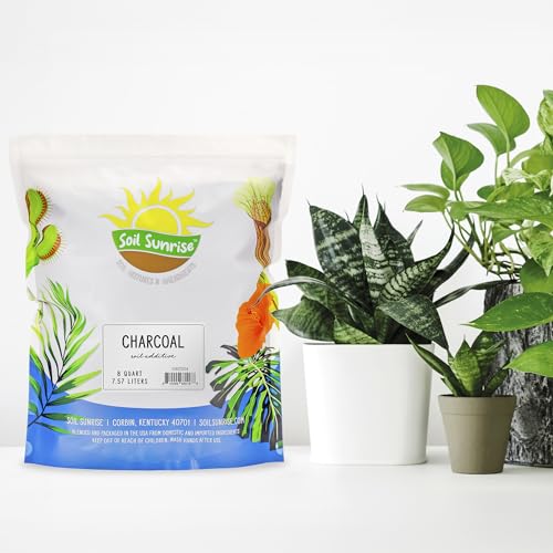 Soil Sunrise Horticultural Charcoal for Indoor Plants (8 Quarts) Hardwood Soil Additive for Orchids, Terrariums, and Gardening - size: 8 Quarts