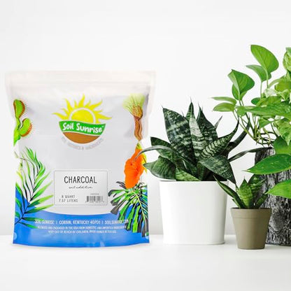 Soil Sunrise Horticultural Charcoal for Indoor Plants (8 Quarts) Hardwood Soil Additive for Orchids, Terrariums, and Gardening - size: 8 Quarts