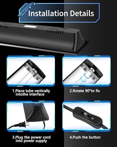 LUCKY HERP T8 Reptile Light Fixture Combo Kit 15W (New Upgrade), UVB Reptile Light Fixture with Desert UVB 10.0 18" Fluorescent Tube, UVA UVB Reptile Light for Lizard, Bearded Dragon, Tortoise - size: 18 Inch