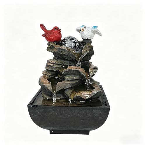 Indoor Water Fountain, Small | Desk Waterfall, Zen Tabletop Design, Home Office Decor, Mini Size
