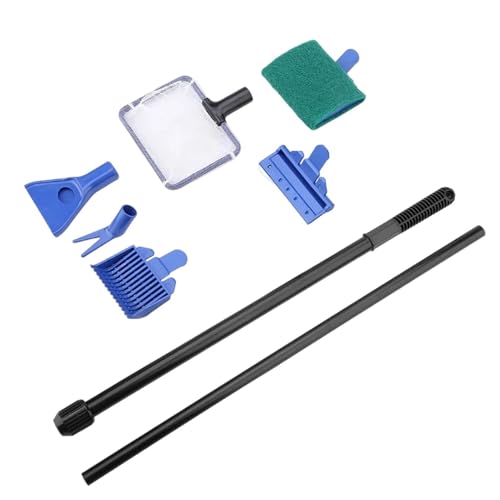 Fish Tank Cleaner Kit Detachable Algae Scraper Set | Aquarium Glass Tank Cleaning Kit for Turtles Reptile Betta Terrarium Wall Home