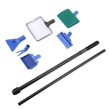 Fish Tank Cleaner Kit Detachable Algae Scraper Set | Aquarium Glass Tank Cleaning Kit for Turtles Reptile Betta Terrarium Wall Home