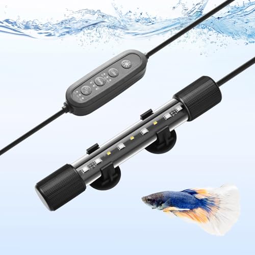 7in Submersible Aquarium LED Light, 24/7 Mode Aquarium Lights with Full Spectrum RGBW LEDs, IP68 Waterproof Fish Tank Light with Dimming, Timming and Color Adjustable - style: 7inch