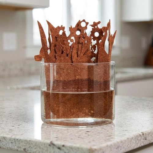 Reptile Humidifier Portable Felt Plants Humidifying System Imitation Plants Humidifier Water Basin Environmental Air Humidity Supplies with Purified, Brown - color: Brown