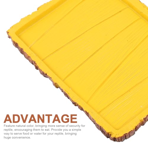 NUOBESTY Reptile Feeding Basin and Water Container Resin Rock Style Turtle Food Dish for Tortoise Enclosure Feeding Bowl for Lizards and Geckos