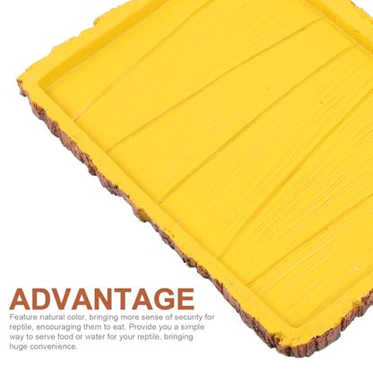 NUOBESTY Reptile Feeding Basin and Water Container Resin Rock Style Turtle Food Dish for Tortoise Enclosure Feeding Bowl for Lizards and Geckos