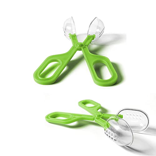 Reptile Feeding Tongs Plastic Reptile Poop Scoop | Bug Scooper Feeding Tweezers Long Handle Feeder Tools for Fish Aquariums Reptiles Snakes Lizard Gecko Spider and Bird - color: Green