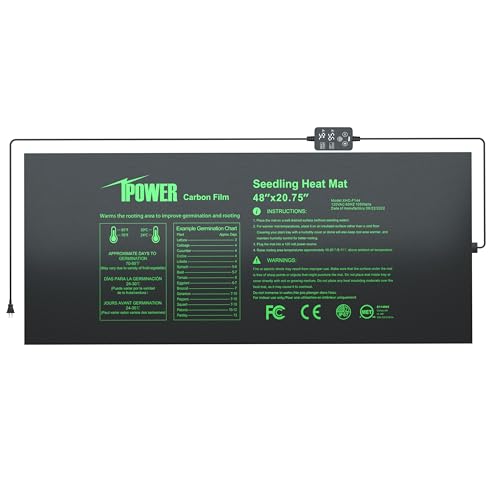 iPower Seedling Heat Mat for Plants with Dual Digital Temperature Controller, MET Certified Heating Pad, 48" x 20.75", Black - size: 48" x 20.75", style: with Digital Controller