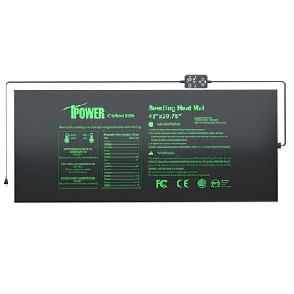 iPower Seedling Heat Mat for Plants with Dual Digital Temperature Controller, MET Certified Heating Pad, 48" x 20.75", Black - size: 48" x 20.75", style: with Digital Controller