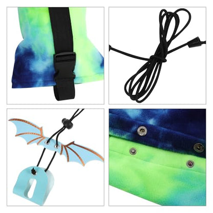 HANABASS Portable Lizard Carrier Sling with Adjustable Reptile Leash, Blue Reptile Carry Bag for Outdoor Travel and Pet Lizard Transport