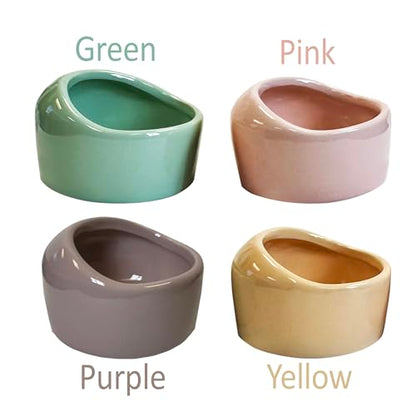 Exotic Nutrition No-Tip Ceramic Feed Station - Durable Ceramic & No Escape Feed Dish - Hamsters, Hedgehogs, Chinchillas, Rats, Ferrets, Guinea Pigs, Rabbits, Squirrels, and Reptiles (Pink) - color: Pink