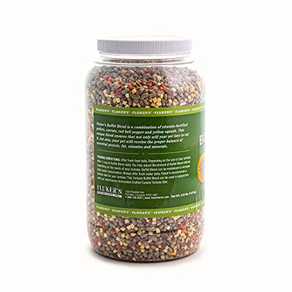 Fluker's Buffet Blend Tortoise Diet, Veggies with Fortified Pellets, 3.25 lbs.