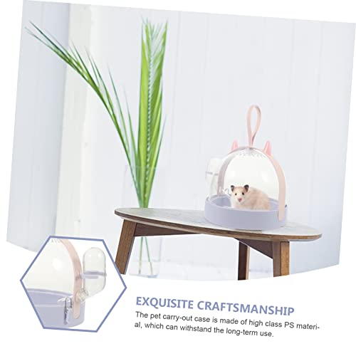 Angoily Outdoor Hamster Carrier Box Breathable Pet Cage for Travel Lightweight Design Water Bottle for Hamsters and Pets The Go - color: Purple