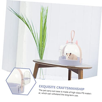Angoily Outdoor Hamster Carrier Box Breathable Pet Cage for Travel Lightweight Design Water Bottle for Hamsters and Pets The Go - color: Purple