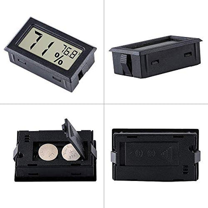 12 Pack Pgzsy Mini Small Digital Electronic Temperature Humidity Meters Gauge Indoor Thermometer Hygrometer LCD Display Fahrenheit (℉) for Humidors, Greenhouse, Garden