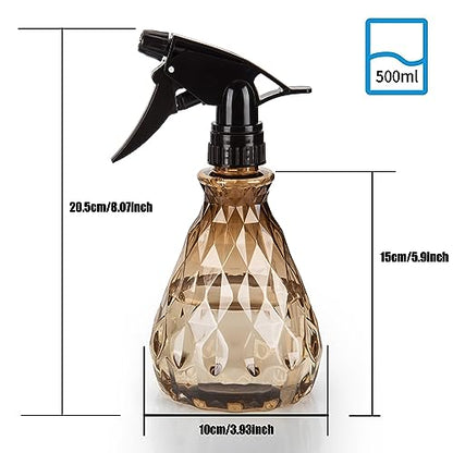 wugongshan 2 Pcs Spray Bottles, 500 ml/17 oz Empty Water Spray Bottles, Plastic Reusable Adjustable Mist Sprayer Squirt Bottles Containers Refillable for Cleaning Solutions, Gardening, Plants - color: Brownish and Green